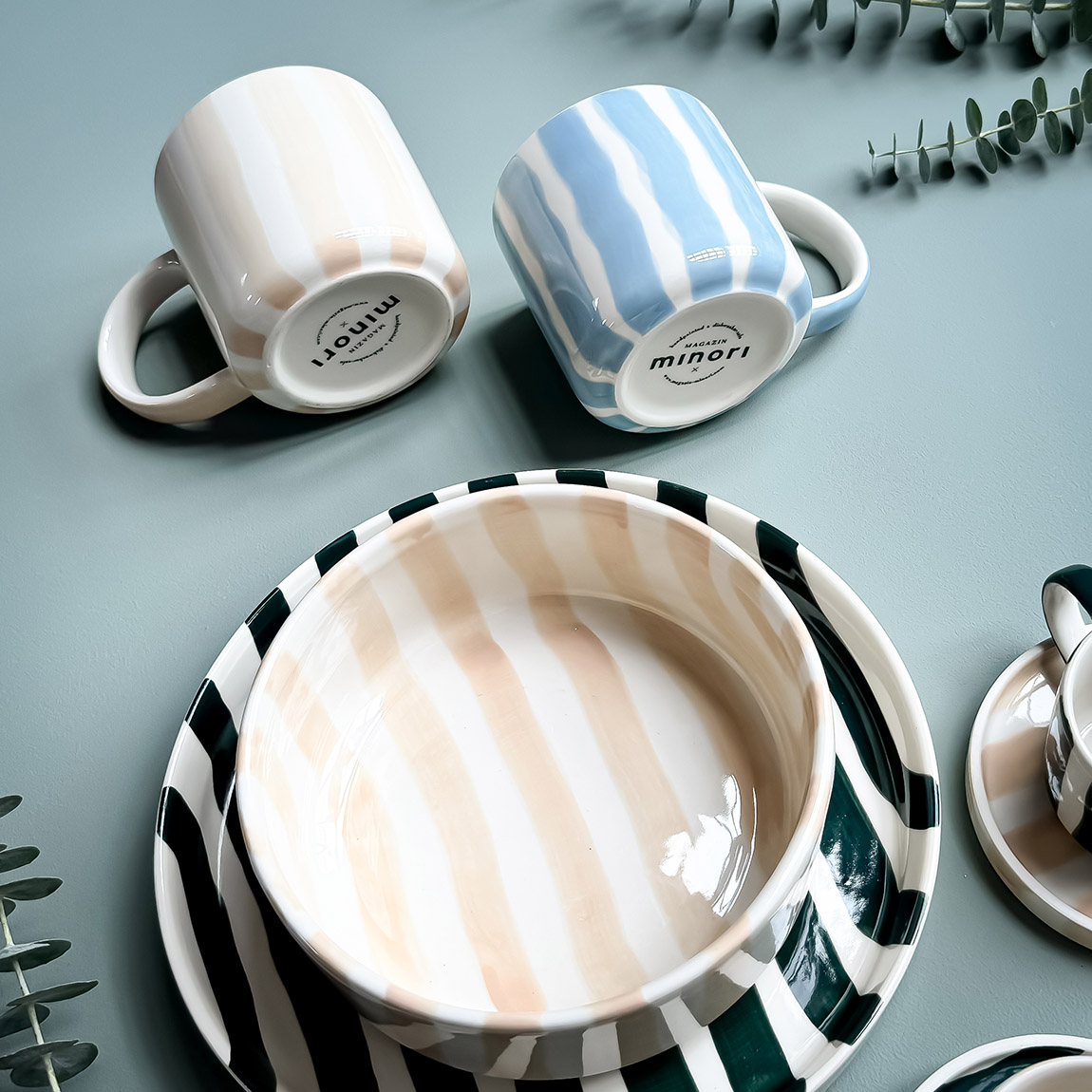 Studio Komo: Striped ceramics with cheerful vibes