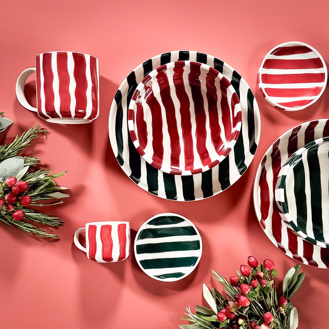 Studio Komo: Striped ceramics with cheerful vibes