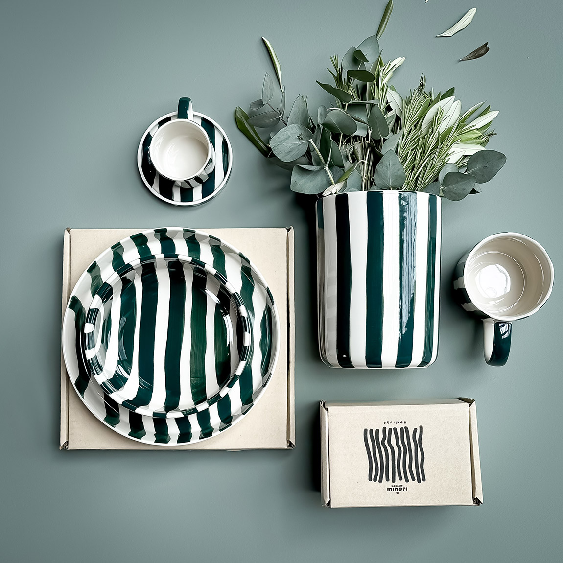 Studio Komo: Striped ceramics with cheerful vibes